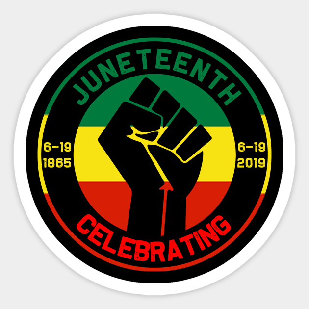 Juneteenth Celebrates Freedom Black African American Juneteenth Ancestors Black African American Flag Pride Sticker by David Darry